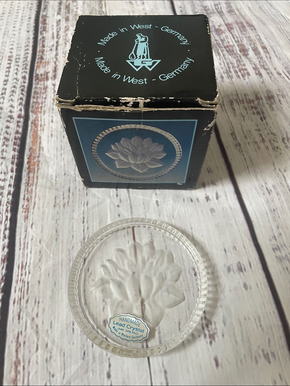 6 Piece Clear Crystal Lotus Coasters